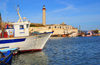 Cherchell - Tipasa wilaya, Algeria / Algrie: harbour - prow, fort and lighthouse | port - proue, le fort et le phare - photo by M.Torres