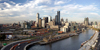 Australia - Melbourne (Victoria): day view - sky line - CBD and the Yarra river - photo by Luca Dal Bo