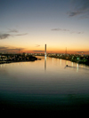 Australia - Melbourne (Victoria): Sunset on the Yarra River - Bolte Bridge II - photo by Luca Dal Bo