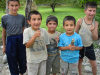 Vandam - Qabala Rayonu, Azerbaijan: Boy band performing on the side road towards the Dumya resort - photo by F.MacLachlan