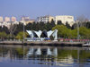 Baku, Azerbaijan - al fresco restaurant by the Caspian sea - Mirvari, the Pearl / cafe - photo by F.MacLachlan