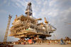 Caspian sea: Deep Water Guneshli Platform - Azeri-Chirag-Guneshli (ACG) oil field - photo by J.Fitzpatrick