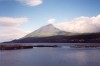 Azores / Aores - Lajes do Pico: a montanha vista do porto - photo by M.Durruti