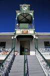 Belize City, Belize: Supreme Court - stairs and clock tower - photo by M.Torres