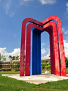 Belmopan, Cayo, Belize: Belize-Mexican Monument and government offices - photo by M.Torres