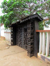 Porto-Novo, Benin: carved gates of ther Alexandre Snou Adand Ethnographic Museum - established in 1957 by the Dahomey Institute - photo by G.Frysinger