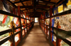 Bhutan - covered bridge spanning the Wang Chhu - interior - photo by A.Ferrari