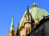 So Paulo, Brazil: the cathedral - dome inspired in the Renaissance architecture of the Cathedral of Florence- Praa da S - Neo-Gothic style, designed in 1912 by the German architect Maximillian Hehl -  So Paulo See Metropolitan Cathedral - photo by M.Torres