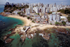 Brazil / Brasil - Salvador (Bahia): from the air - the city and Santa Maria fort - vista area - a cidade e o forte de Santa Maria (photo by L.Moraes)