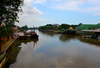 Bangar, Temburong District, Brunei Darussalam: Temburong river - city center dock and government complex - photo by M.Torres