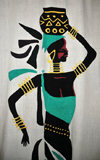 Bujumbura, Burundi: curtain with African woman - Burundian art at Hotel Club du Lac Tanganyika - photo by M.Torres