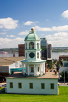 Canada 429 The Citadel fort clock tower in the foreground with dowtown Halifax, Nova Scotia, Canada in the background - photo by D.Smith