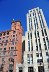 Montreal, Quebec, Canada: Aldred and New York Life buildings - faades in Indiana limestone and Scottish Old Red Sandstone respectively - Place d'Armes - Vieux-Montral - photo by M.Torres