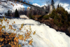 outside Quebec City, Quebec: Montmorancy Falls and suspension bridge - the Montmorency Riverd drops into the Saint Lawrence River - photo by B.Cain