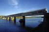 Hartland, New Brunswick, Canada: the longest covered bridge in the world, 391 m / 1282 feet long - crosses the Saint John River from Hartland to Somerville - Howe truss - photo by C.Lovell