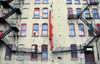 Winnipeg, Manitoba, Canada: emergency stairs - rear faade of a brick building in the Exchange District - photo by M.Torres