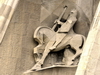 Barcelona, Catalonia: Gaud's Sagrada Familia cathedral - Passion faade - Longinus, the soldier who speared Jesus, but became Christian - photo by M.Torres