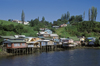 Castro, Chilo island, Los Lagos Region, Chile: living over the water - palafitos, traditional houses on stilts on the Castro fjord - Archipilago de Chilo - photo by C.Lovell