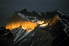 Torres del Paine National Park, Magallanes region, Chile: sunset shadows and colours at the Cuernos Del Paine - the Horns of Paine - Chilean Patagonia - photo by C.Lovell