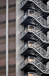 Santiago de Chile: steel emergency stairs of an office tower - photo by M.Torres