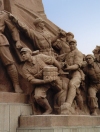 China - Beijing: Soldiers on the square of Heavenly Peace / Tiananmen Square, near Moa Zedong's mausoleum (photo by Miguel Torres)