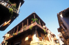 Colombia - Cartagena: street corner - colonial houses and balconies - photo by D.Forman