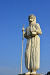 Brazzaville, Congo: barefoot statue at the Pierre Savorgnan de Brazza Memorial, based on a 1886 studio photo by Paul Nadar - French /  Italian explorer, Avenue Amilcar Cabral, Quartier de La Plaine - photo by M.Torres