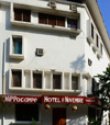 Brazzaville, Congo:  white facade of the Hotel Restaurant l'Hippocampe / 8 Novembre, Rue Bhangle - photo by M.Torres