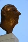 Brazzaville, Congo: de Gaulle square, off Avenue de Djou - sculpture of General de Gaulle by Parriot, seen against the sky - Charles de Gaulle monument - photo by M.Torres