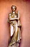 Corsica - Bastia: golden statue on the stairs to the citadel - photo by M.Torres