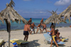 Crete - Chryssi island / Hrissi / Nisos Chrisi (Lassithi prefecture): building a human pyramid - beach (photo by Alex Dnieprowsky)