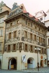 Czech Republic - Prague: grafitto decoration at the house of the minute (Dum U Minuty) (photo by Miguel Torres)