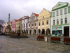 Czech Republic - Trebon (Southern Bohemia - Jihocesk - Budejovick kraj): Masaryk's square and column - photo by J.Kaman