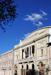 Quito, Ecuador: Capitol Theater - architect Antonino Russo - architrave over Doric columns - Teatro Capitol - avenida Gran Colombia - photo by M.Torres