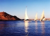 Egypt - Aswan: feluccas sailing on the Nile (photo by J.Kaman)