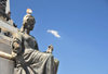 San Salvador, El Salvador, Central America: Parque Libertad - Liberty monument - statue at the base of the obelisk - photo by M.Torres