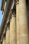 London, England: St Paul's Anglican Cathedral - columns - West Porch - Western faade - photo by M.Torres