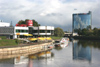 Estonia - Tartu / TAY (Tartumaa province): Business Centre, Atlantis Club and the River Emajgi - photo by A.Dnieprowsky