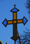 Addis Ababa, Ethiopia: Urael Church - glass cross - photo by M.Torres