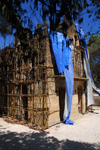 Gondar / Gonder, Amhara Region, Ethiopia: Fasiladas' bath - main building in the center of the (empty) pool - photo by M.Torres