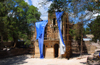 Gondar, Amhara Region, Ethiopia: Fasiladas' bath - main building undergoing restoration - the pool is filed for the Timkat festival - photo by M.Torres