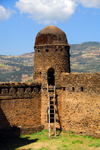 Gondar, Amhara Region, Ethiopia: Royal Enclosure - walls and egg shapped guerite - Fassil Ghebi - photo by M.Torres