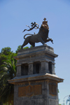 Addis Ababa, Ethiopia: Lion of Judah monument, once placed in Rome near the Vittorio Emanuelle memorial - photo by M.Torres