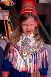 Finland - Hatta / Heahtta - Lapland - Enonteki  municipality: Sami girl in traditional dress (photo by F.Rigaud)