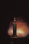 Le Havre, Seine-Maritime, Haute-Normandie, France: fireworks silhouetting St. Josephs Church - Normandy - photo by A.Bartel