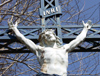 France / Frankreich -  Haute Savoie: Christ in the mountains (photo by K.White)