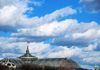 Paris, France: Grand Palais des Beaux-Arts - sky, clouds and the steel and glass barrel-vaulted roof - verrire - Champs-lyses - 8e arrondissement - photo by M.Torres