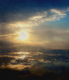 82 Franz Josef Land: Sunset from Helicopter, Wilzcek Land Island - photo by B.Cain