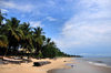 Libreville, Estuaire Province, Gabon: coconut trees and golden sand - Tropicana beach, in front of Hotel Tropicana - Quartier Tahiti - photo by M.Torres