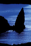 Bartolom Island, Galapagos Islands, Ecuador: Pinnacle Rock and the sea - from Pinnacle Rock Overlook - photo by C.Lovell